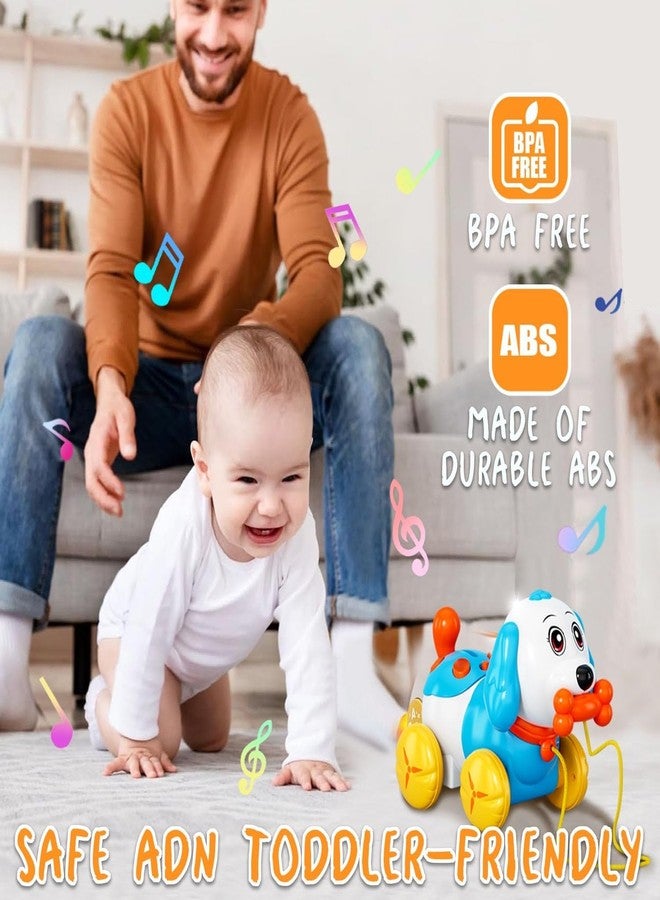 PLUSPOINT Doggy Musical Pull Along Toys with Light Music & Sounds Early Learning Developmental Educational Dog for Toddlers Activity & Walking Toys for Boys & Girls with Piggy Bank - Image 4